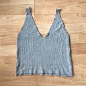 Baby blue crop top from Brandy Melville